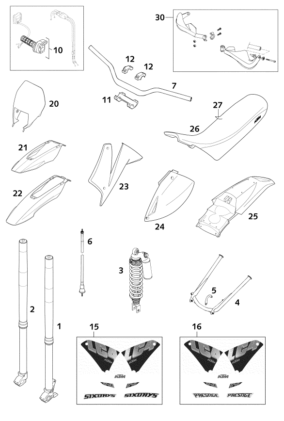 Sprängskiss: Other – KTM 640 LC4-E Six Days 2001