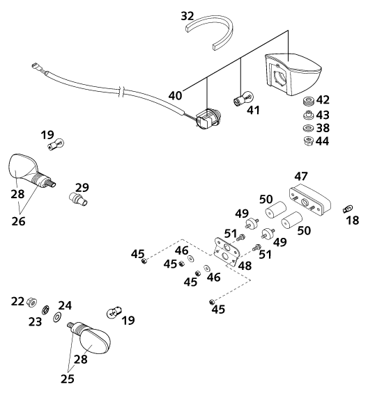Sprängskiss: Lighting System – KTM 640 DUKE II LIME 2001