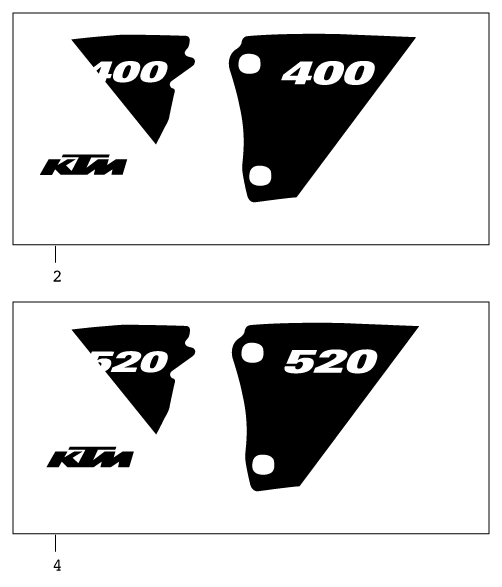 Sprängskiss: Decal – KTM 250 EXC RACING 2001