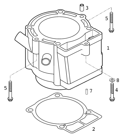 Sprängskiss: Cylinder – KTM 400 EXC RACING 2001