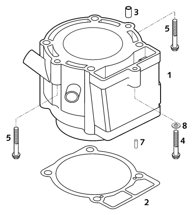 Sprängskiss: Cylinder – KTM 250 EXC RACING 2001