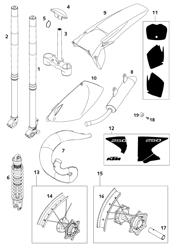 Sprängskiss: New Parts – KTM 250 SXS 2001
