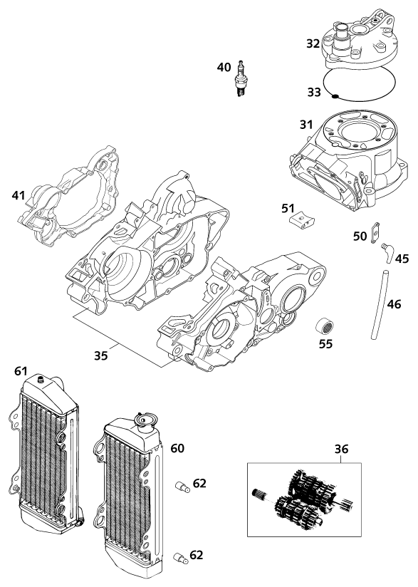Sprängskiss: Other – KTM 125 SXS 2001