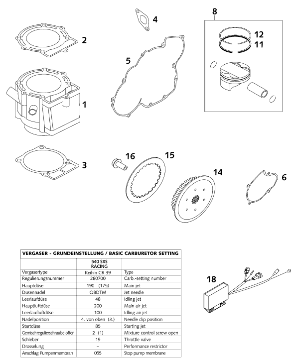 Sprängskiss: Other – KTM 400 EXC RACING 2001