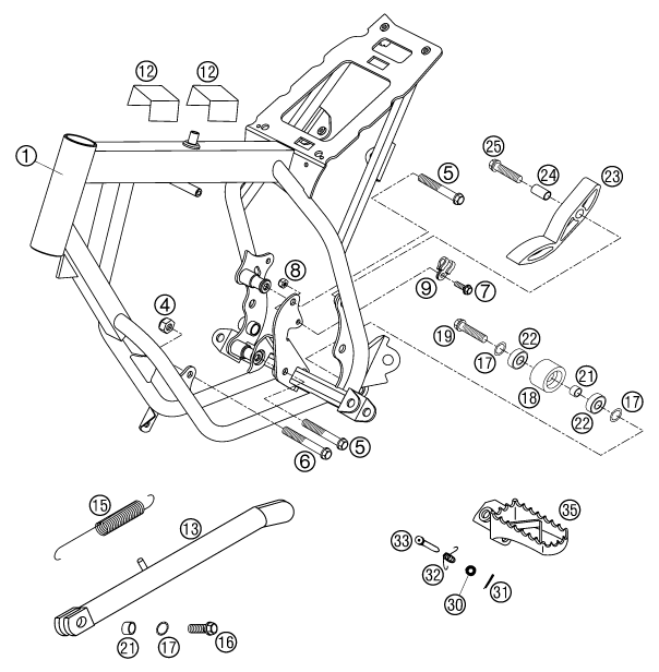 Sprängskiss: Frame – KTM 50 SENIOR ADVENTURE 2002