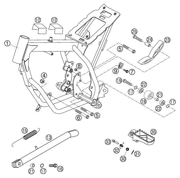Sprängskiss: Frame – KTM 50 JUNIOR ADVENTURE 2002