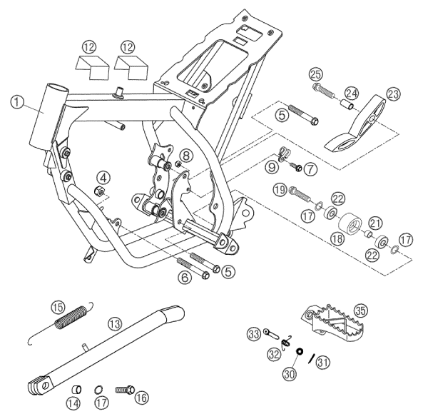 Sprängskiss: Frame – KTM 50 MINI ADVENTURE GS 2002