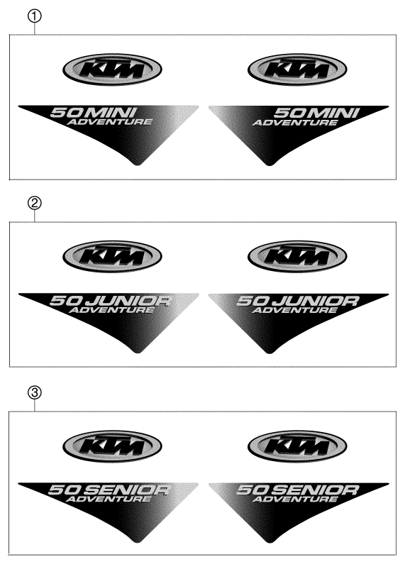 Sprängskiss: Decal – KTM 50 JUNIOR ADVENTURE 2002