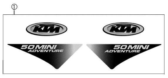 Sprängskiss: Decal – KTM 50 MINI ADVENTURE GS 2002