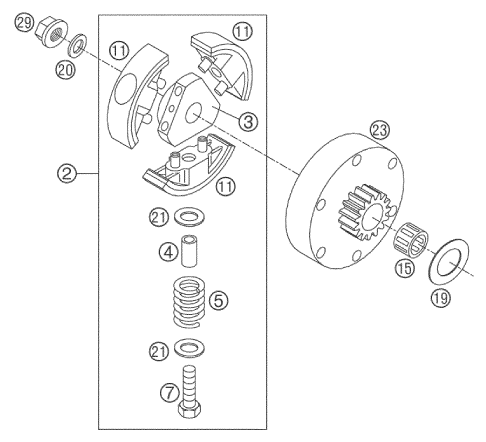 Sprängskiss: Clutch – KTM 50 MINI ADVENTURE GS 2002