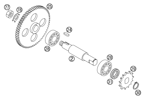 Sprängskiss: Transmission II - Countershaft – KTM 50 SENIOR ADVENTURE 2005
