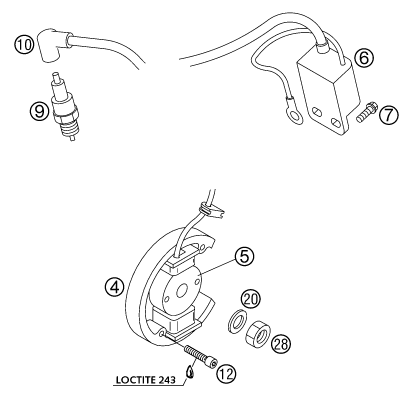 Sprängskiss: Ignition System – KTM 50 SX PRO SENIOR LC 2002