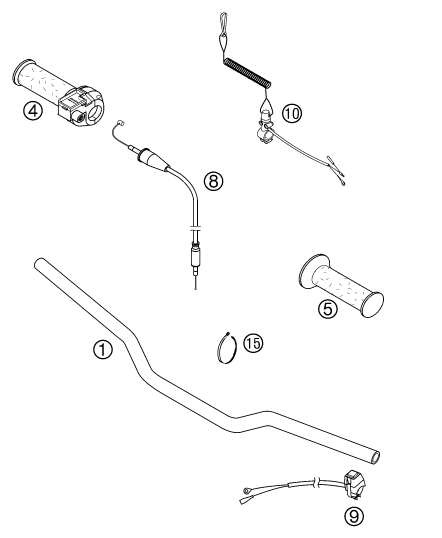 Sprängskiss: Handlebar, Controls – KTM 50 SX PRO SENIOR LC 2002