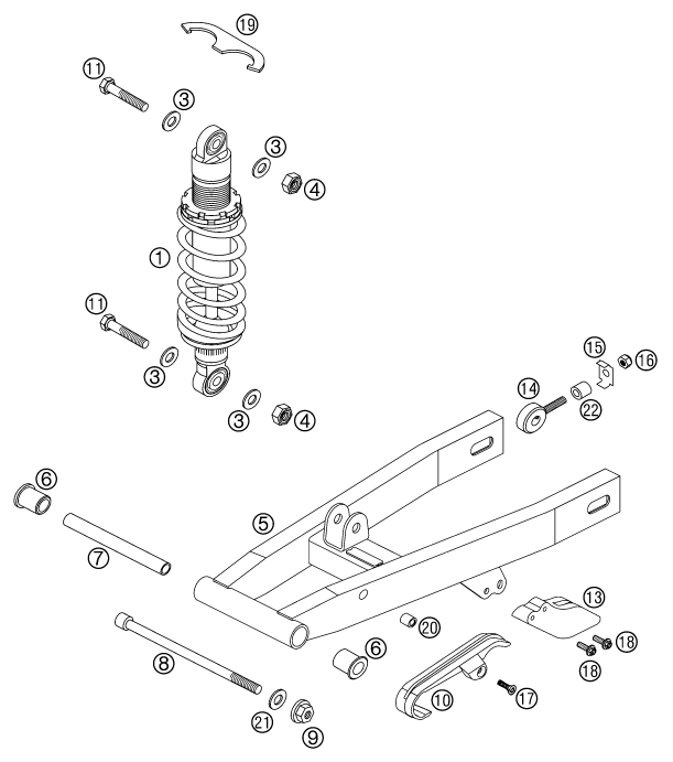 Sprängskiss: Shock Absorber – KTM 50 SX PRO SENIOR LC 2002