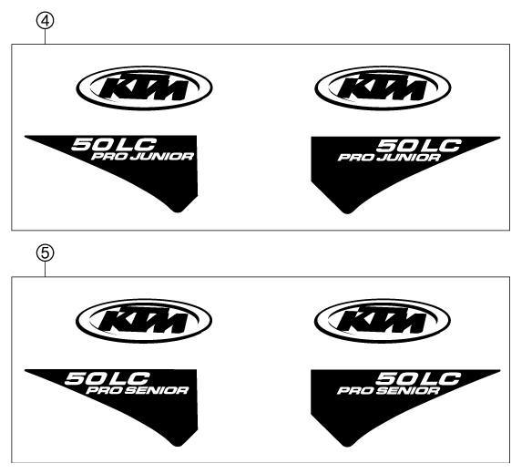 Sprängskiss: Decal – KTM 50 SX PRO SENIOR LC 2002