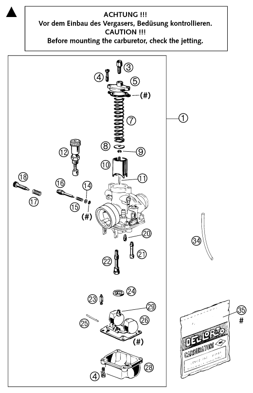 Sprängskiss: Carburetor – KTM 50 SX PRO SENIOR LC 2002