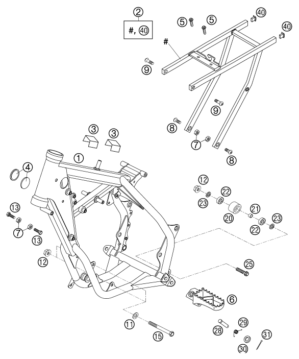 Sprängskiss: Frame – KTM 65 SX 2002