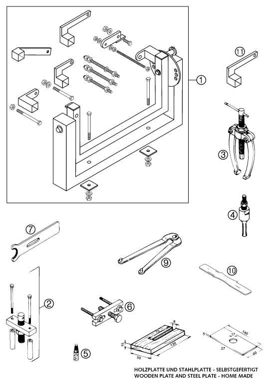 Sprängskiss: Special Tools (Engine) – KTM 65 SX 2002