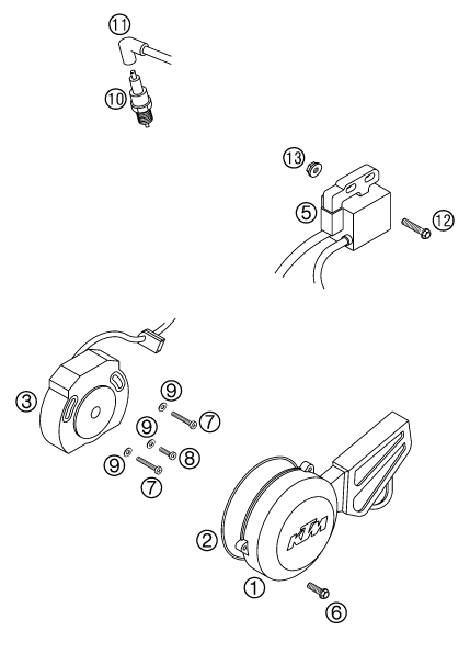 Sprängskiss: Ignition System – KTM 65 SX 2002