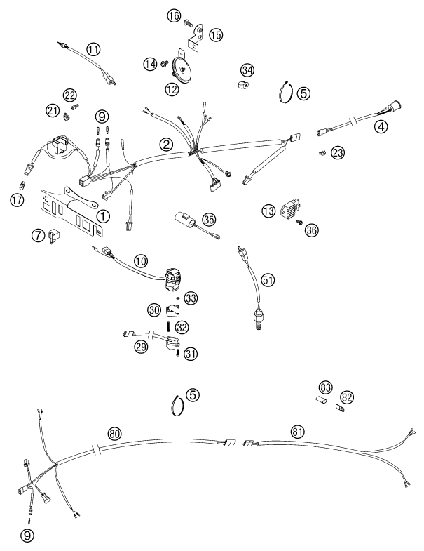 Sprängskiss: Wiring Harness – KTM 200 EXC 2002