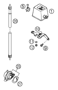 Sprängskiss: Instruments / Lock System – KTM 380 EXC 2000
