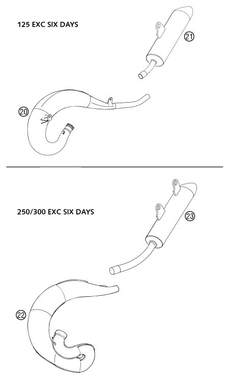 Sprängskiss: New Parts – KTM 250 EXC SIX-DAYS 2002