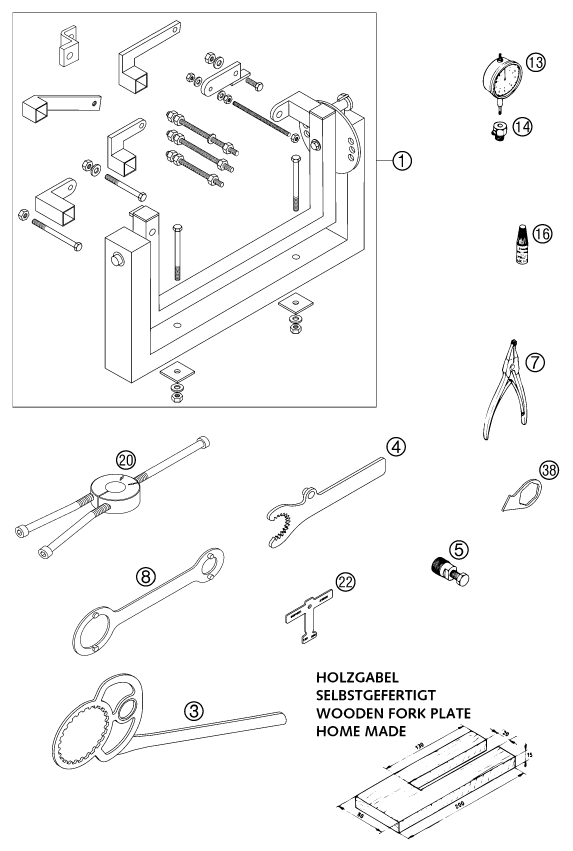 Sprängskiss: Special Tools (Engine) – KTM 125 EXC SIX-DAYS 2001
