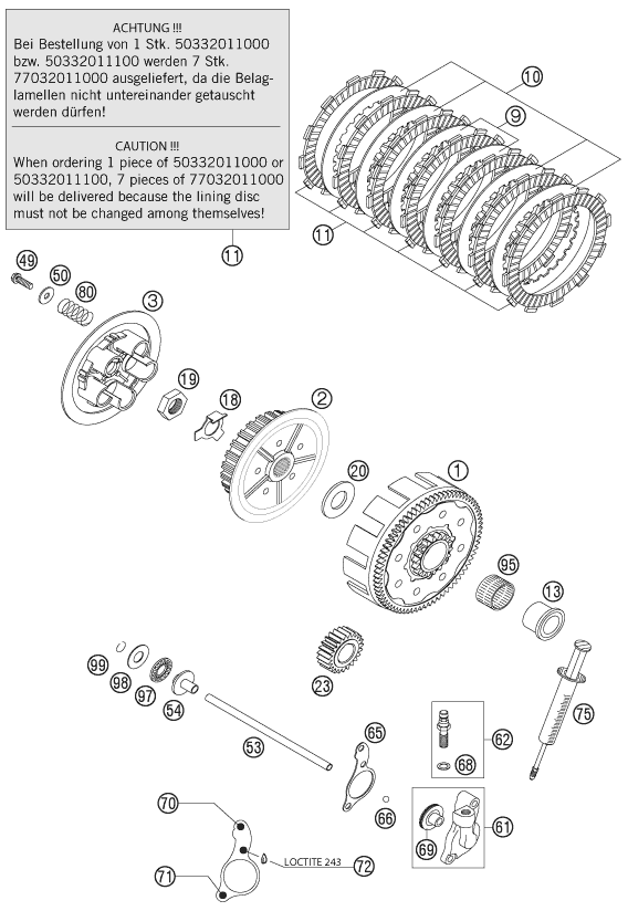 Sprängskiss: Clutch – KTM 125 EXC SIX-DAYS 2001