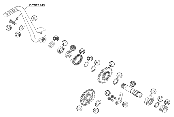 Sprängskiss: Kick Starter – KTM 125 EXC SIX-DAYS 2001