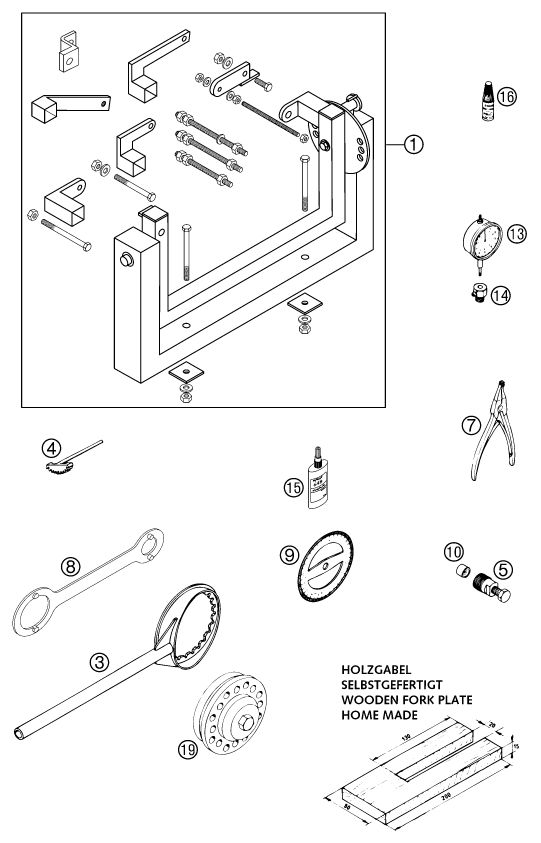 Sprängskiss: Special Tools (Engine) – KTM 300 EXC SIX-DAYS 2001