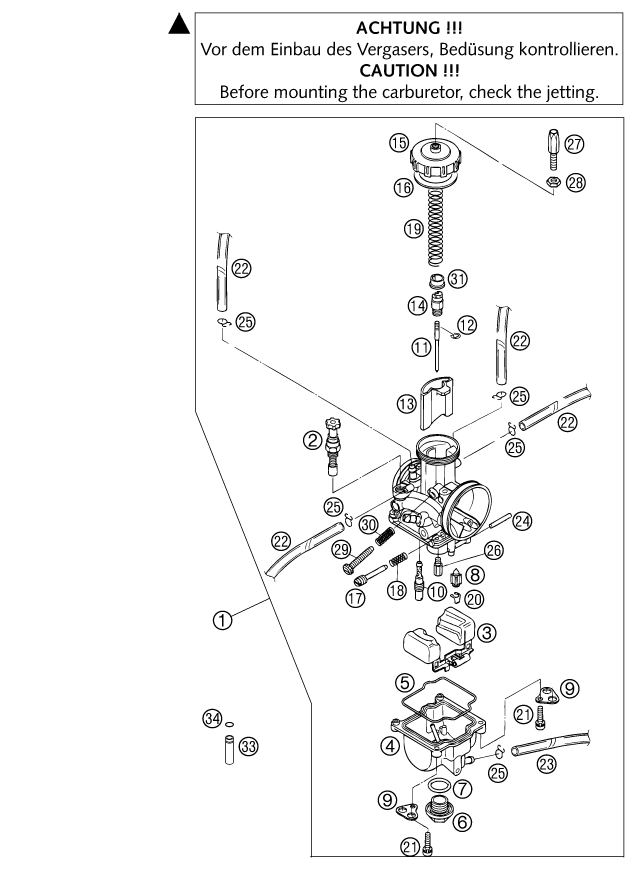 Sprängskiss: Carburetor – KTM 380 SX 2002