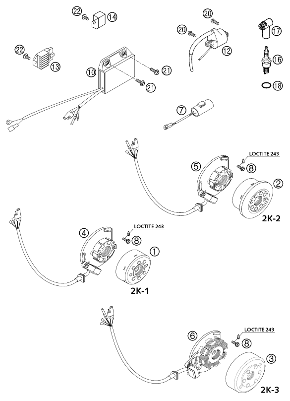 Sprängskiss: Ignition System – KTM 380 SX 2002