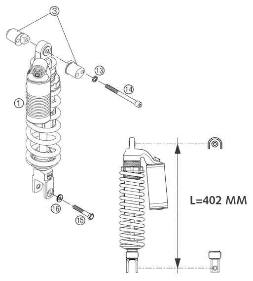 Sprängskiss: Shock Absorber – KTM 660 SM FACTORY REPLICA 2002