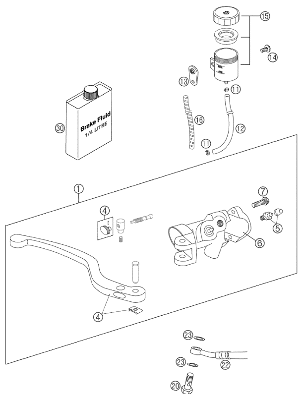 Sprängskiss: Front Brake Control – KTM 660 SM FACTORY REPLICA 2002