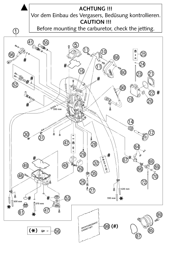 Sprängskiss: Carburetor – KTM 660 SM FACTORY REPLICA 2002
