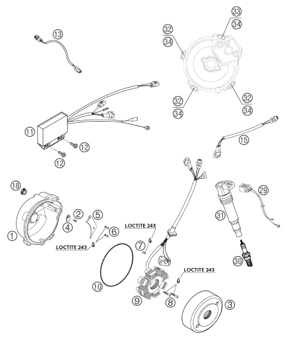 Sprängskiss: Ignition System – KTM 660 SM FACTORY REPLICA 2002