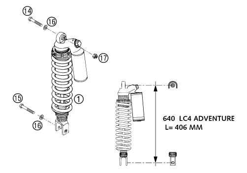Sprängskiss: Shock Absorber – KTM 640 LC4 ADVENTURE 2003