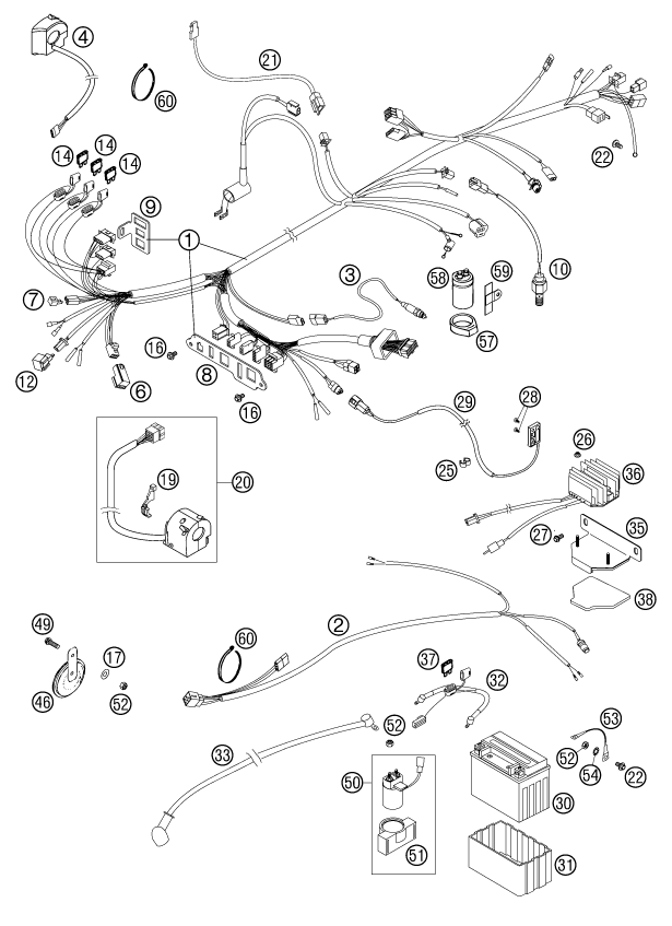 Sprängskiss: Wiring Harness – KTM 640 ADVENTURE-R 2002