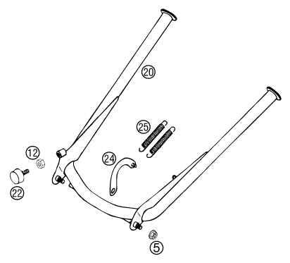 Sprängskiss: Side / Center Stand – KTM 625 SC 2002