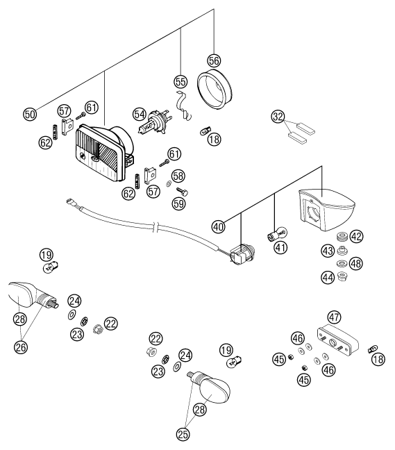 Sprängskiss: Lighting System – KTM 625 SC 2002