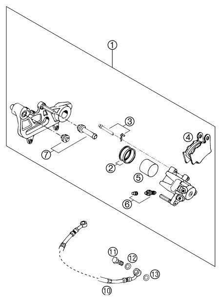 Sprängskiss: Rear Brake Caliper – KTM 640 LC4 ADVENTURE 2003