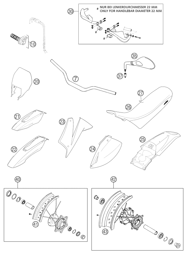 Sprängskiss: New Parts – KTM 640 LC4-E Six days 2002