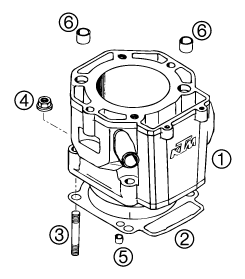 Sprängskiss: Cylinder – KTM 640 DUKE II ORANGE 2002