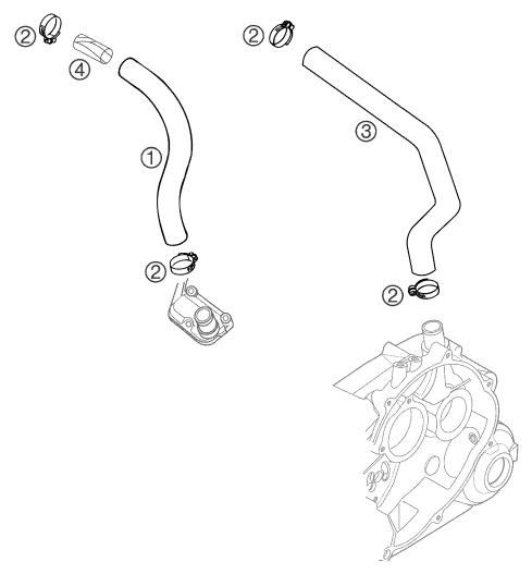 Sprängskiss: Engine Vent – KTM 640 DUKE II ORANGE 2002