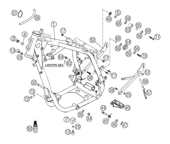 Sprängskiss: Frame – KTM 660 RALLYE 2002