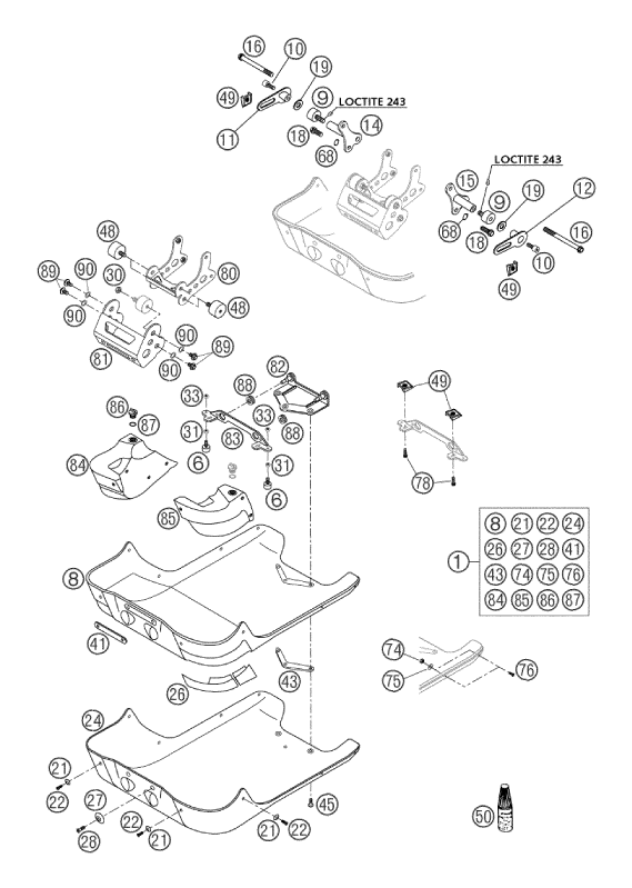 Sprängskiss: Engine Guard – KTM 660 RALLYE 2002