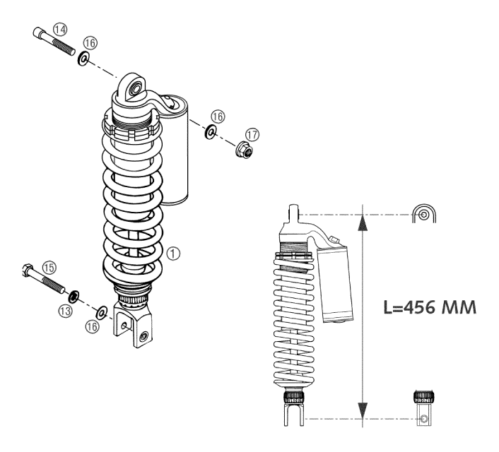 Sprängskiss: Shock Absorber – KTM 660 RALLYE 2002