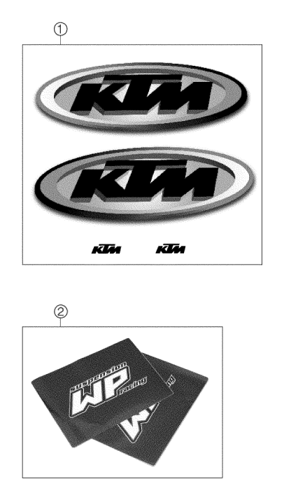 Sprängskiss: Decal – KTM 660 RALLYE 2002