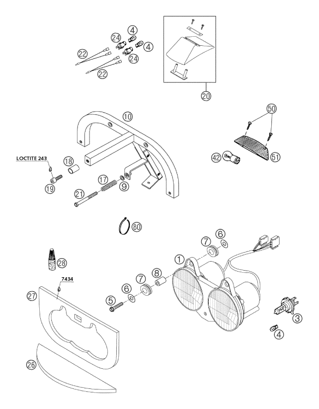 Sprängskiss: Lighting System – KTM 660 RALLYE 2002