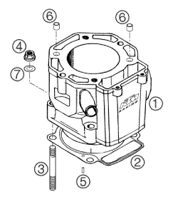 Sprängskiss: Cylinder – KTM 660 SM FACTORY REPLICA 2002